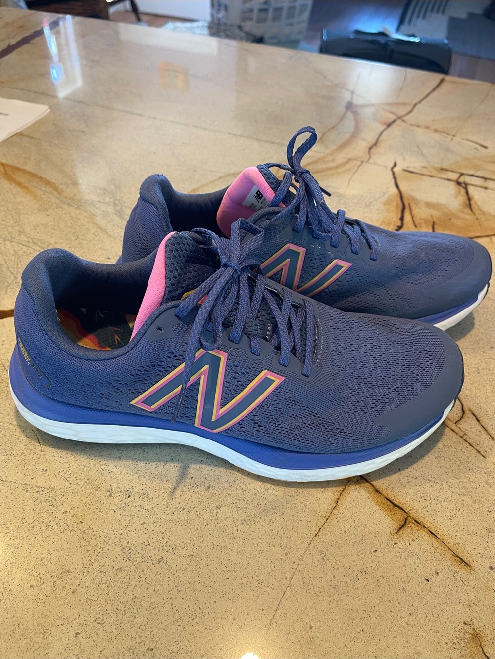New Balance Women's Purple Athletic Running Shoes with Pink Accents